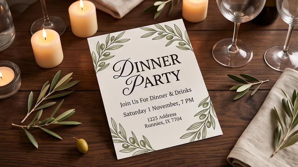 Dinner Party Invitation example