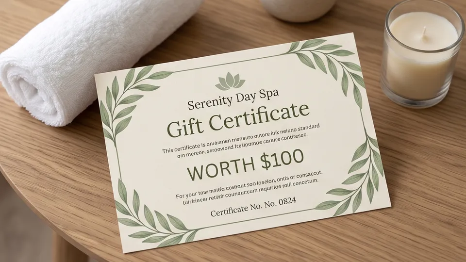 Gift Certificate example