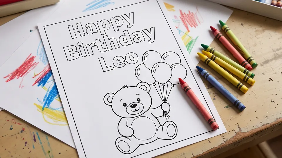 Happy Birthday Coloring Page example