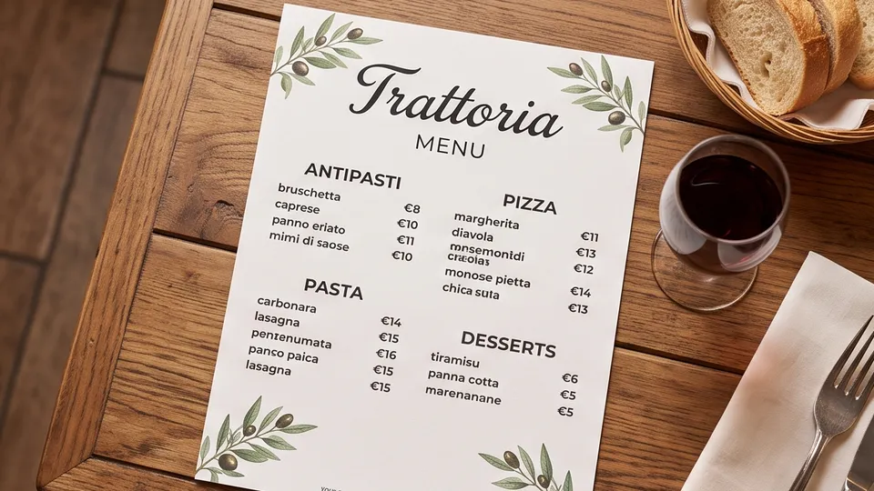 Menu example