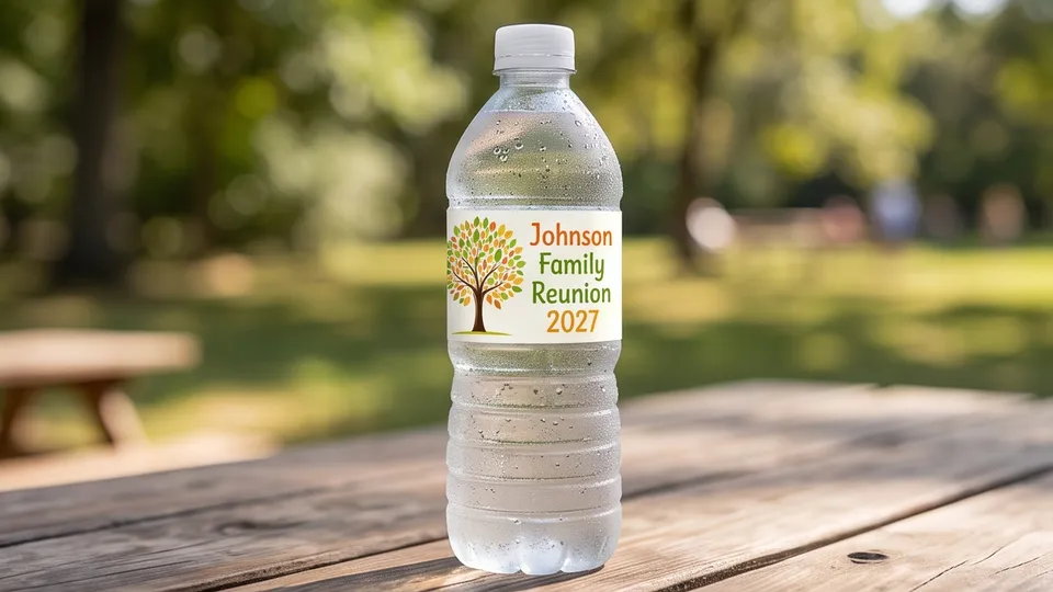 Water Bottle Label example