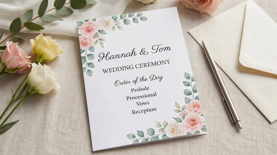 Wedding Program example