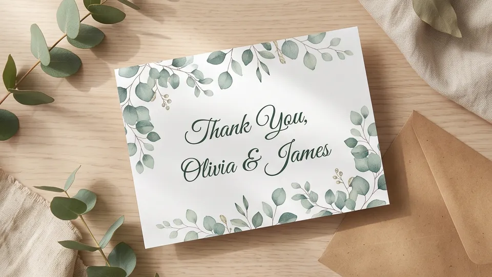 Wedding Thank You Card example