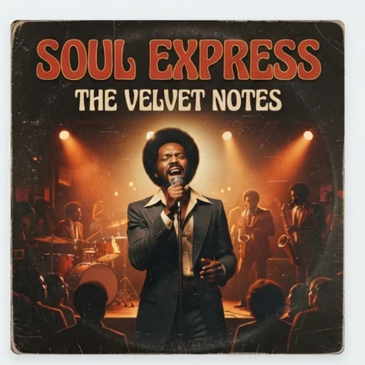 Vintage soul album cover with a 1970s film look