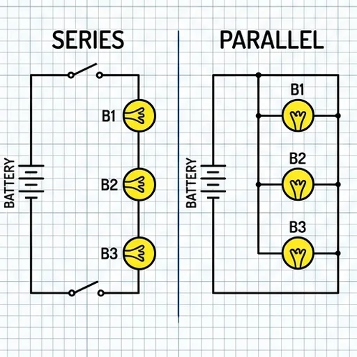 Series and parallel versions of the same circuit side by side