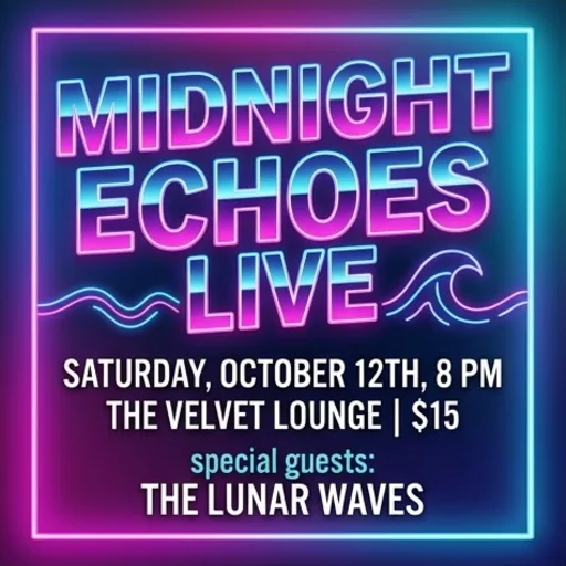 Concert flyer with a bold headline and date