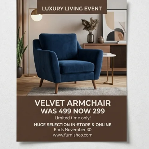 Sale flyer with price and deadline