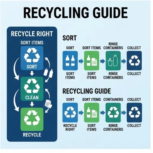 The same recycling infographic in portrait and landscape versions