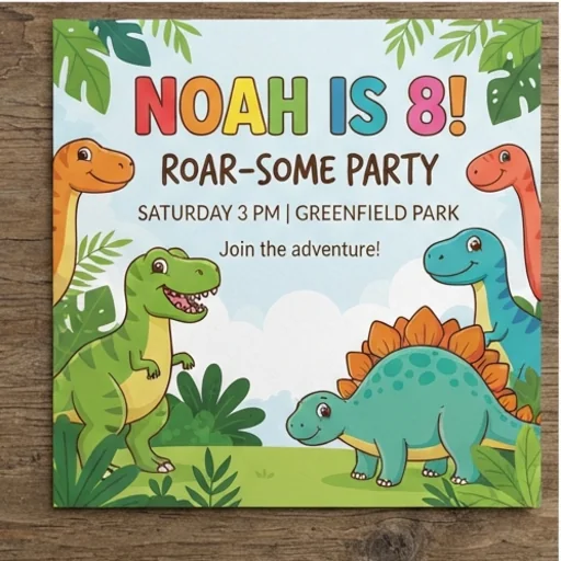 Playful birthday party invitation
