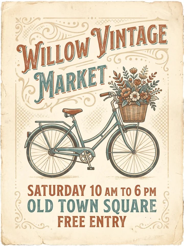Vintage Market Poster, an original Jitura design