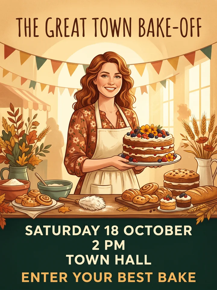Community Bake-Off Poster, an original Jitura design