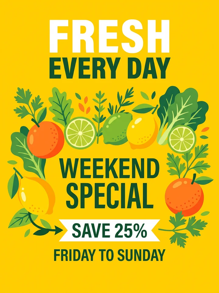Fresh Food Offer Poster, an original Jitura design