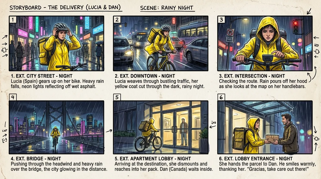 AI Storyboard Generator example
