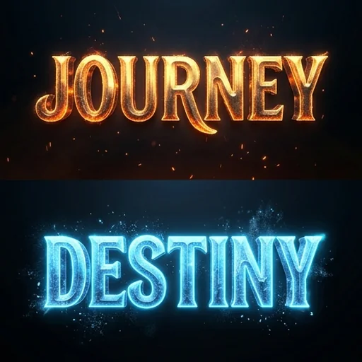 Two versions of a title effect with different words