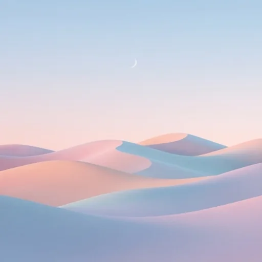 Minimalist desktop wallpaper of soft pastel dunes