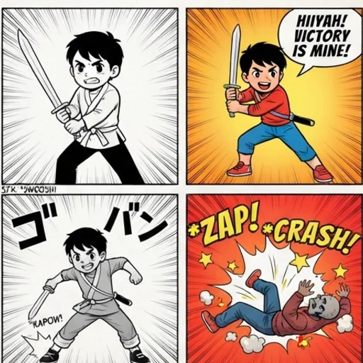 The same short story drawn in manga and American comic styles