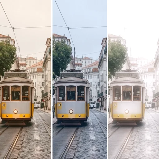 One street photo with warm, cool and dreamy filters