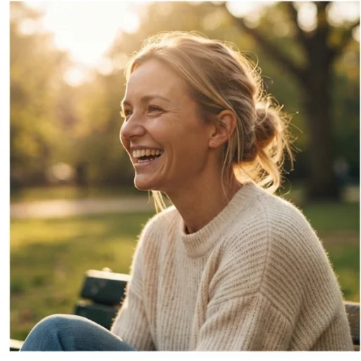 Profile portrait in warm golden-hour light outdoors