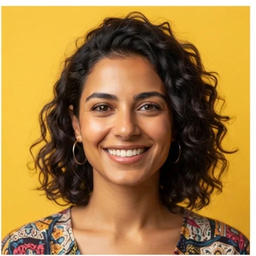 Creator avatar with a bright studio backdrop