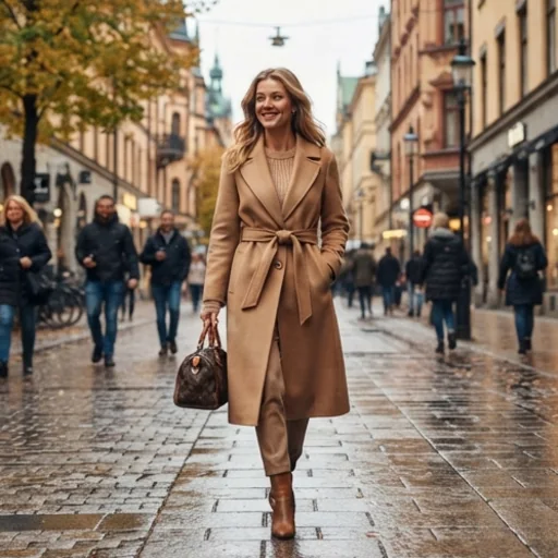 An approved model's face placed into a fashion campaign photo