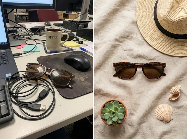 Flat Lay before and after example