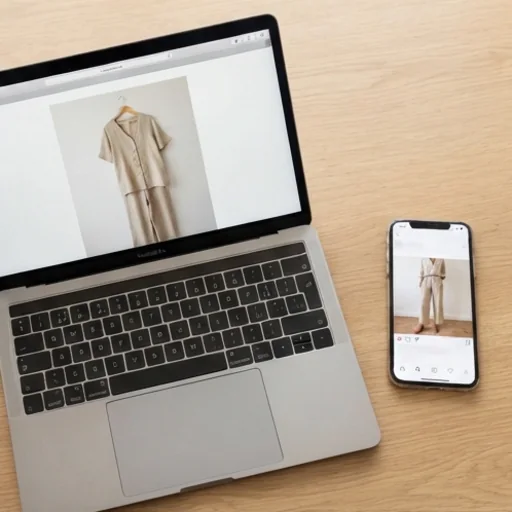 The same outfit flat lay used in a listing and a social post