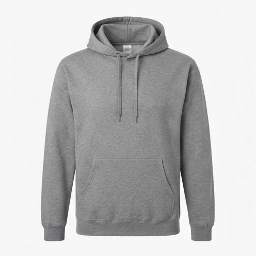 Ghost mannequin hoodie on pure white, centred