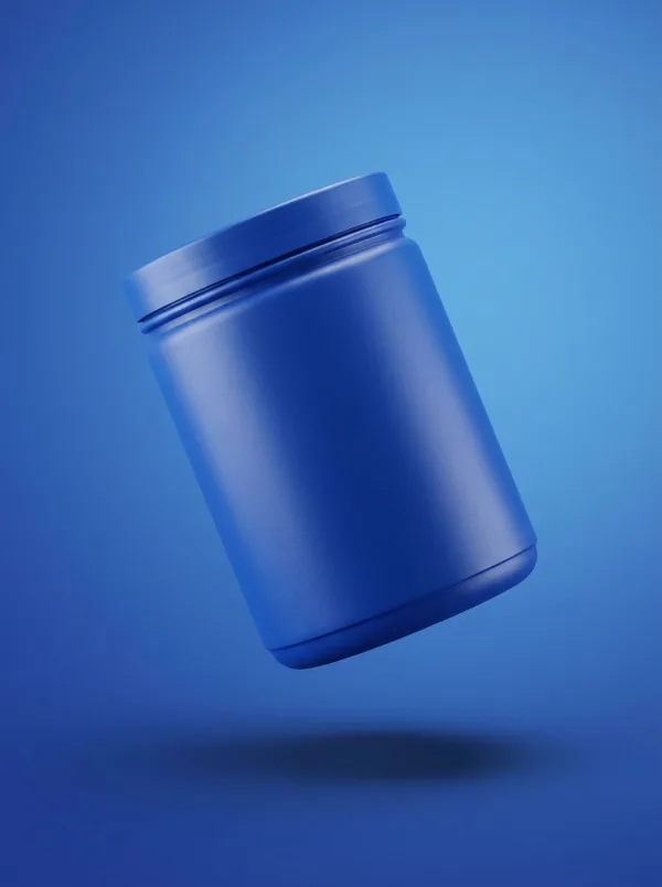 Product photography in a sculptural cobalt studio