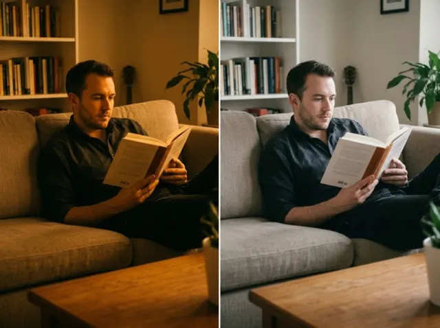 Color Correction before and after