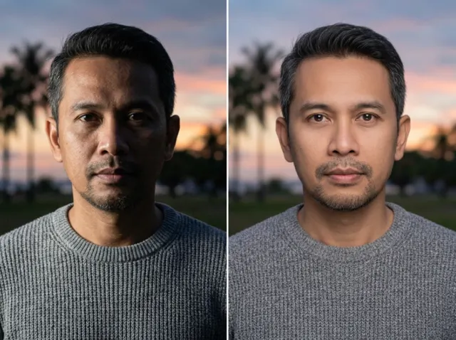 AI Photo Retouching example