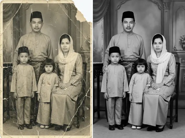 Photo Restoration before and after example